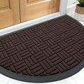 OLANLY Half Circle Door Mat Outside Entrance 29.5x17, Heavy Duty Sturdy Natural by OLANLY