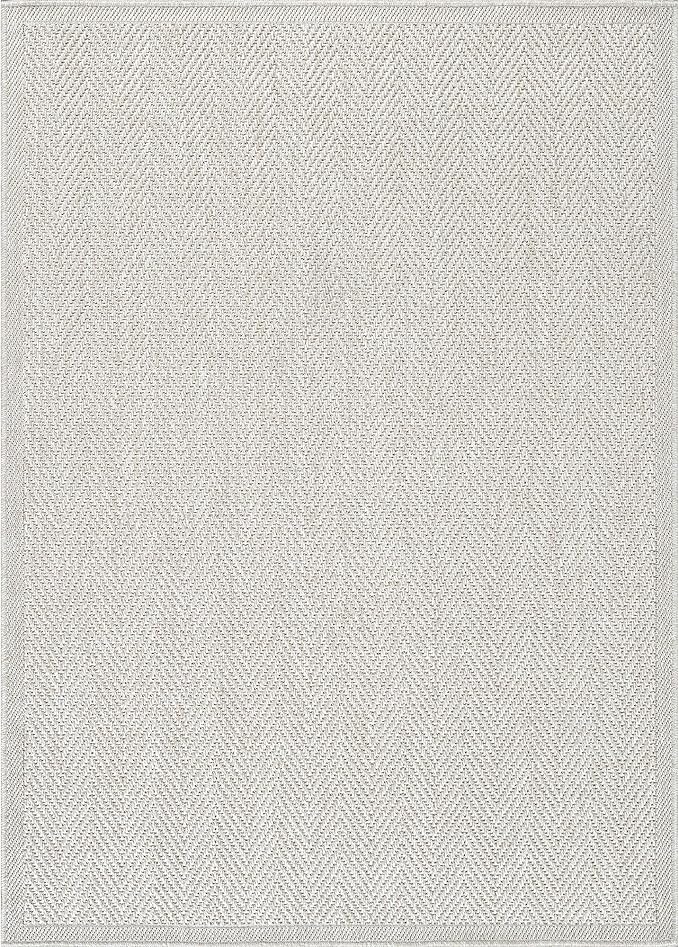 CAMILSON Easy Jute Rug 6x9, Indoor Outdoor Off-White Color Fiber Area Rugs - Image 2