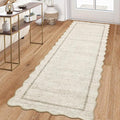 GarveeHome Scalloped Washable Runner Rug 2x6 Non Slip Kitchen Rugs Modern Beige by GarveeHome
