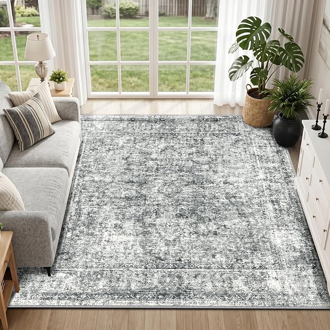 CAPALOCA Machine Washable Rugs Nursery Rug Sq8ft Cute Girl Non Slip Low Pile - Image 9