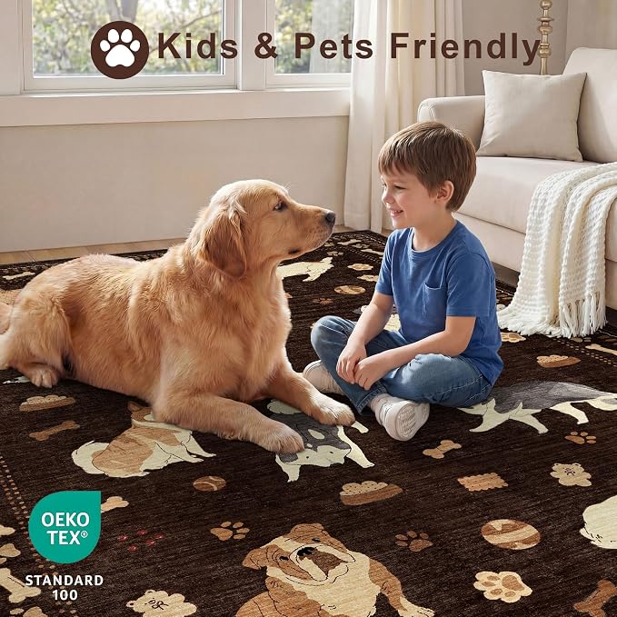 DUKINO 4x6 Area Rug, Non Slip Washable Rug - Image 4