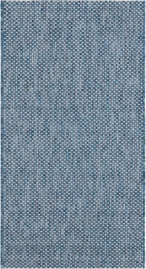 SAFAVIEH Courtyard Collection 2'7' x 5' Navy/Grey CY8521 Indoor/ Outdoor Patio - Image 2