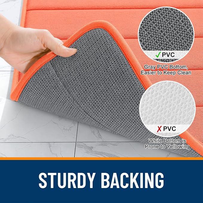 OLANLY Memory Foam Bath Mat 35x16, Super Soft Absorbent Bathroom Rugs, Quick Dry - Image 7