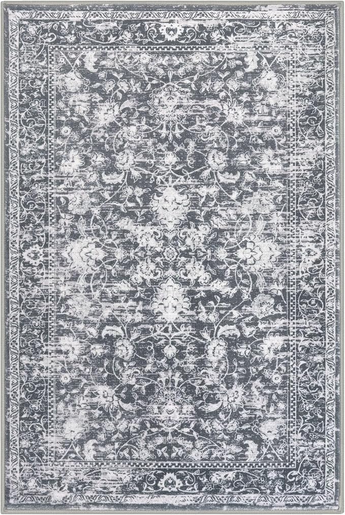 KILOCOCO Small Area Rug 2x3 Entryway Rugs Printed Vintage Floral Washable Rug - Image 9