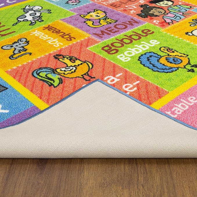 KC Cubs 8x10 ABC Alphabet Animal Sounds Rug – Educational Non-Slip Carpet Play - Image 6