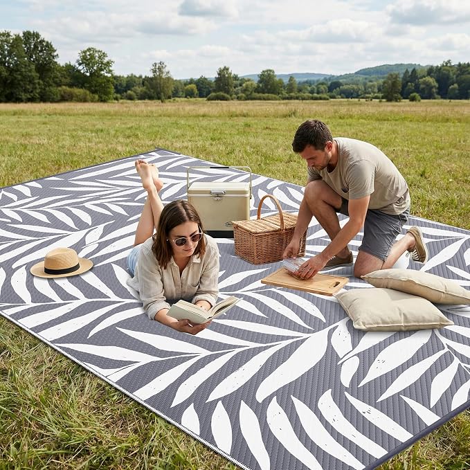 Smiry Outdoor Rug 6x9 ft, Waterproof Reversible Plastic Straw Rugs, Outdoor - Image 4