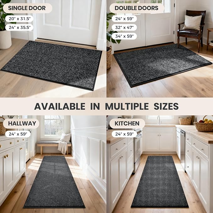 PURRUGS Dirt Trapping Door Mat 24" x 35.5", Non-Slip Machine Washable Entry Rug - Image 9
