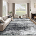 Washable Rug 9x12 Area Rugs for Living Room: Large Neutral Soft Rug Abstract by LOSBULAKE