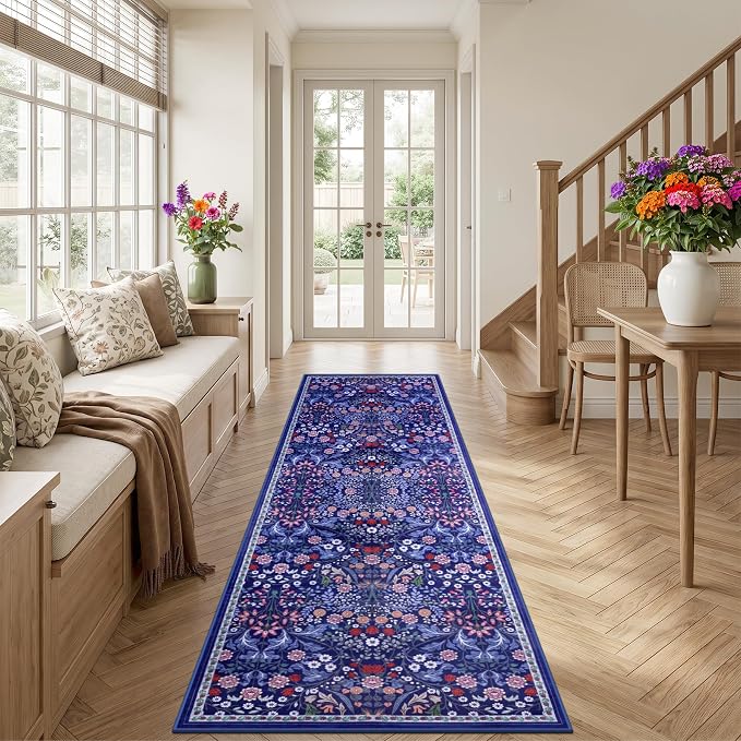 Runner Rug for Entryway: 2.6x10 Kitchen Rugs Non Slip Washable Ultra-Thin Soft - Image 3