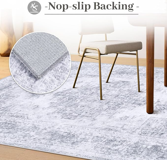 XLUEZ Area Rug 6x9 Living Room Rug, Machine Washable Vintage Distressed - Image 6