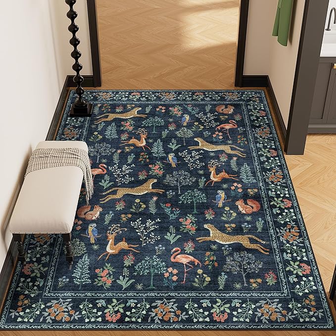 DUKINO 4x6 Rug, Washable Animal Area Rug - Image 6