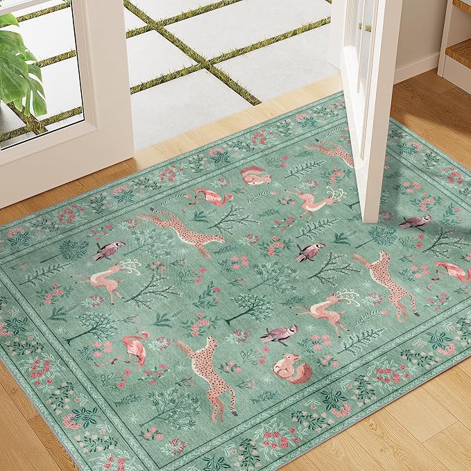 DUKINO 2x3 Rug, Washable Animal Rugs by DUKINO