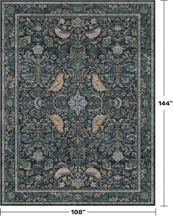 Soft Washable 9x12 Area Rug for Living Room, Bedroom Stain Resistant - Image 2