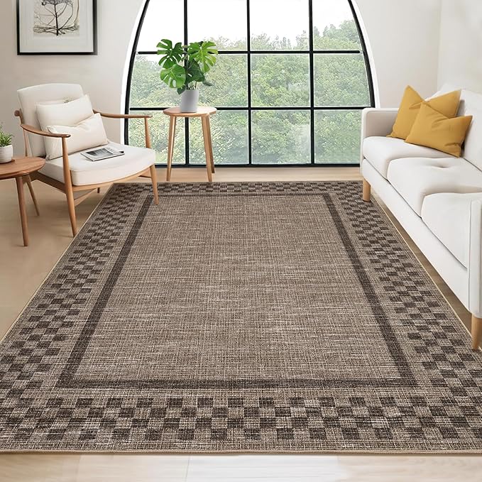 GarveeHome Area Rug 6x9 Large Living Room Modern Border Throw Rug by GarveeHome