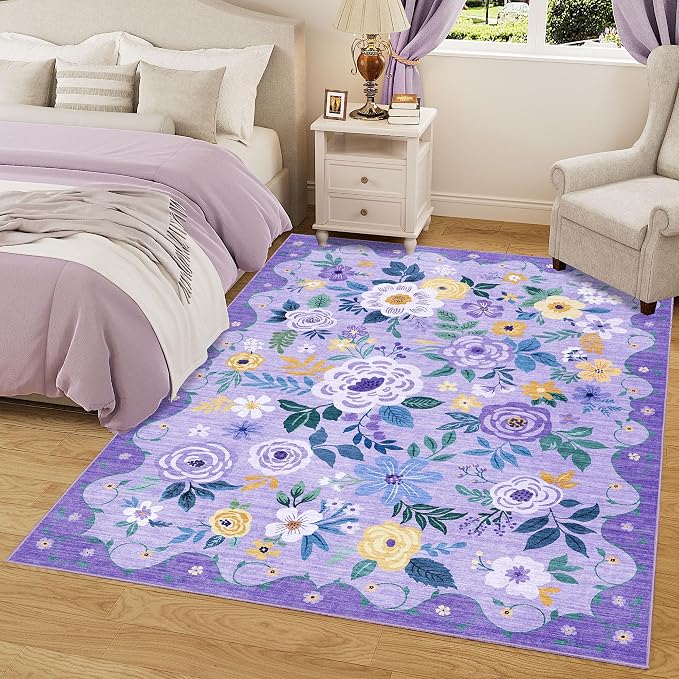DUKINO 8x10 Area Rug, Floral Rugs - Image 9