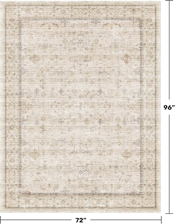 Farmhouse 6x8 Area Rug for Living Room, Dining Room & Home Office, Soft Modern - Image 2