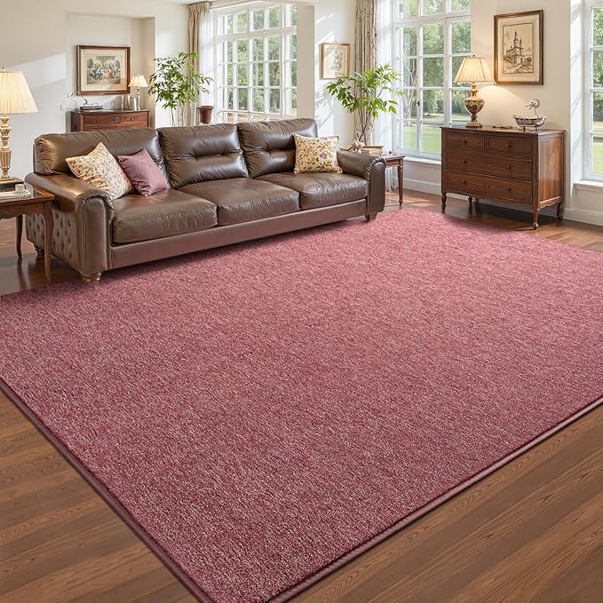 Pettop 6x9 Red Area Rugs for Living Room Bedroom, Thickened Memory-Foam Throw by Pettop