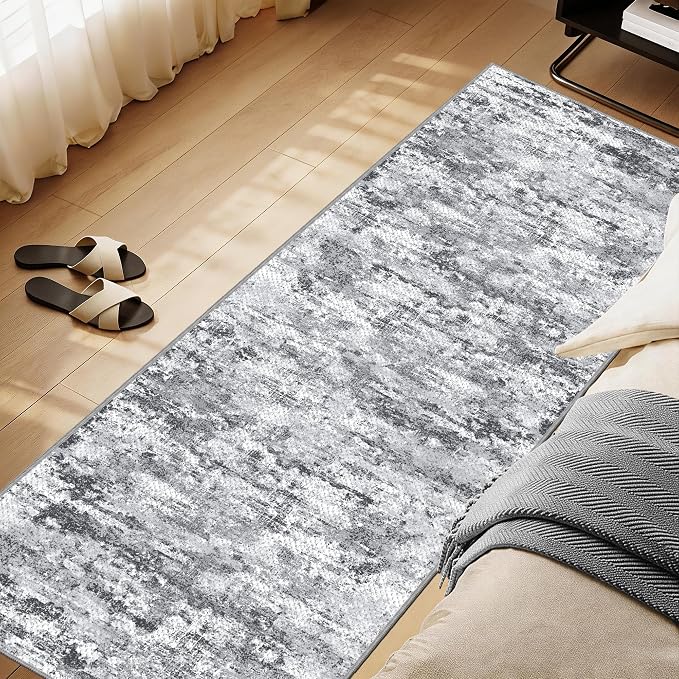 Abstract Washable Runner Rug 2x6, Hallway Rug Non-Slip, Woven Non-Shedding Thin - Image 2