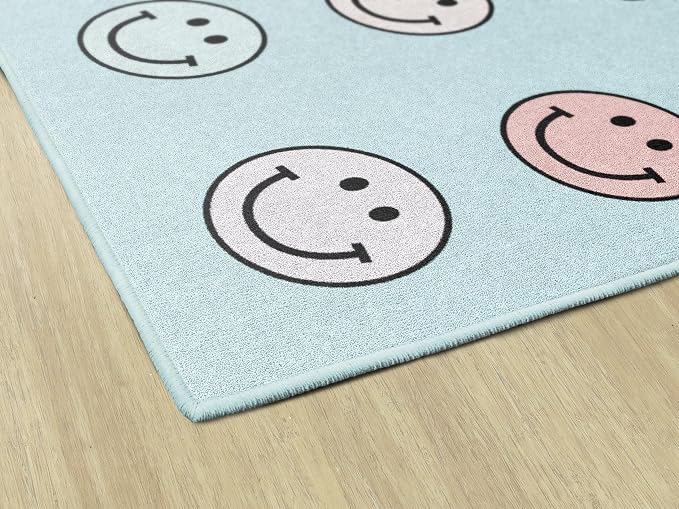 Flagship Carpets Pastel Rainbow Smileys Criss-Cross Applesauce Educational Area - Image 6