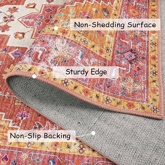 Moynesa Ultra-Thin Pink Area Rug - Image 2