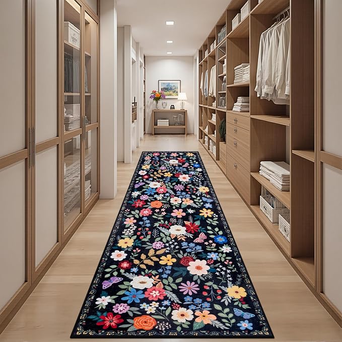 Runner Rug for Entryway: 2.6x10 Kitchen Rugs Non Slip Washable Ultra-Thin Soft - Image 5