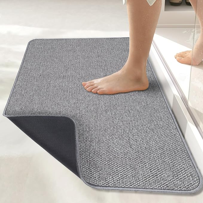 Bosap Bath Mat, Ultra Thin Bathroom Rugs, Rubber Bath Mats - Image 2