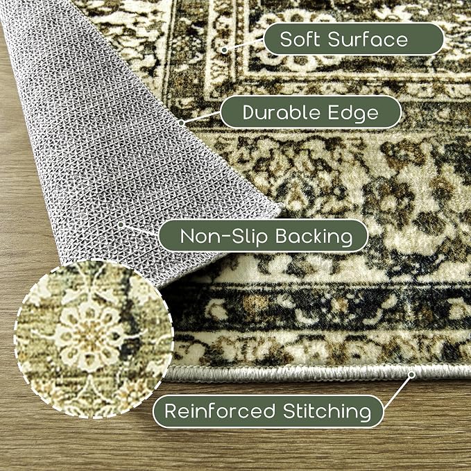 Olive and Tan Boho Front Door Mat - Image 3