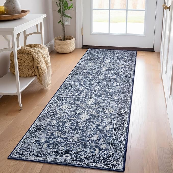 KILOCOCO Hallway Runner 2x5 Printed Vintage Floral Washable Kitchen Runner Rug - Image 3