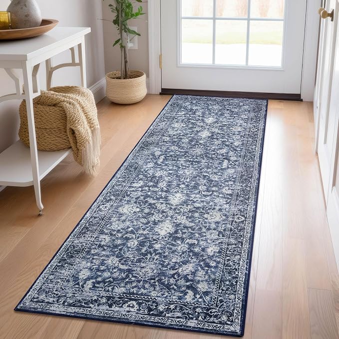 KILOCOCO Hallway Runner 2x6 Rug Runner Printed Vintage Floral Washable Kitchen by Kilococo