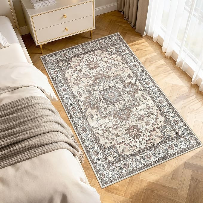 3x5 Area Rugs Living Room: Washable Vintage Rug Large Non-Slip Stain Resistant by JessibouAreaRug