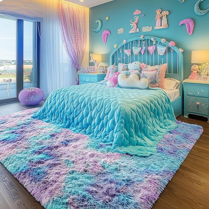 PAGISOFE Plush Rainbow Mermaid Rugs - Image 5