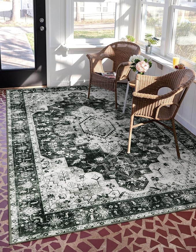 Moynesa Ultra-Thin Washable Vintage 5x7 Area Rugs - Image 7