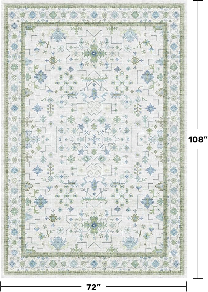 Hazo Haus Cream Oushak 6x9 Bedroom Rug - Image 2