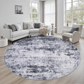Round Area Rug for Living Room: 6 ft Washable Modern Abstract Soft Thin Rug by FXRHLP