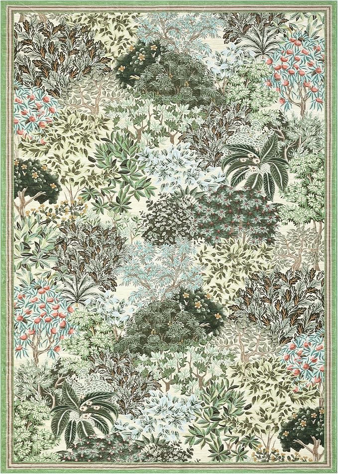 GarveeHome Forest Rugs 8x10, Botanical Low Pile Non Slip Stain Resistance Large - Image 4