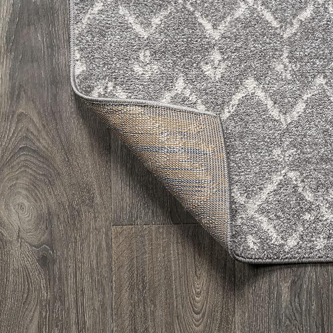 JONATHAN Y Boho Vintage Diamond Gray/Ivory Round Area Rug 8 ft, Moroccan Hype - Image 5