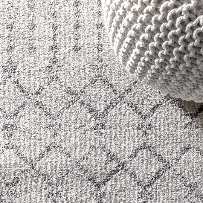 JONATHAN Y Boho Vintage Diamond Cream/Gray Round Area Rug 3 ft, Moroccan Hype - Image 3