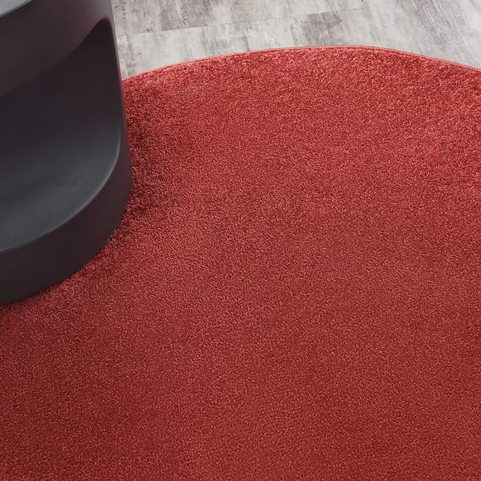 Nourison Home Nourison Essentials Brick Red 4' x Round Area Rug - Image 2