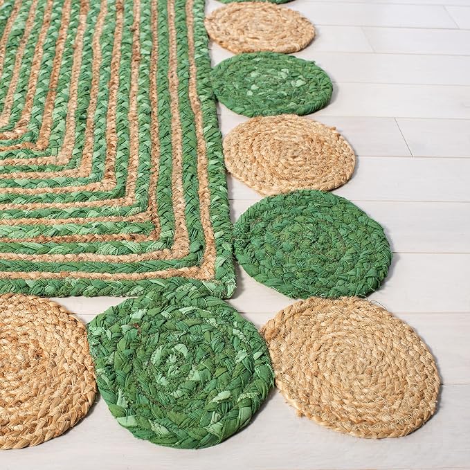 SAFAVIEH Cape Cod Collection 2' x 3' Green / Natural CAP201Y Handmade Boho - Image 2