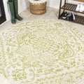 JONATHAN Y Boho Medallion Indoor Outdoor Round Area Rug 5 Ft Cream/Green by JONATHANY