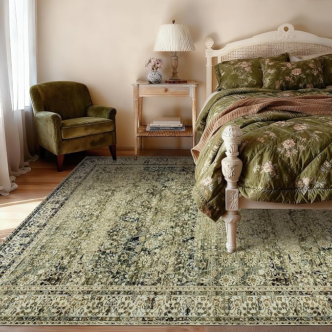 Large Boho Area Rugs 8x10 for Living Room, Low Pile Stain Resistant Neutral - Image 9