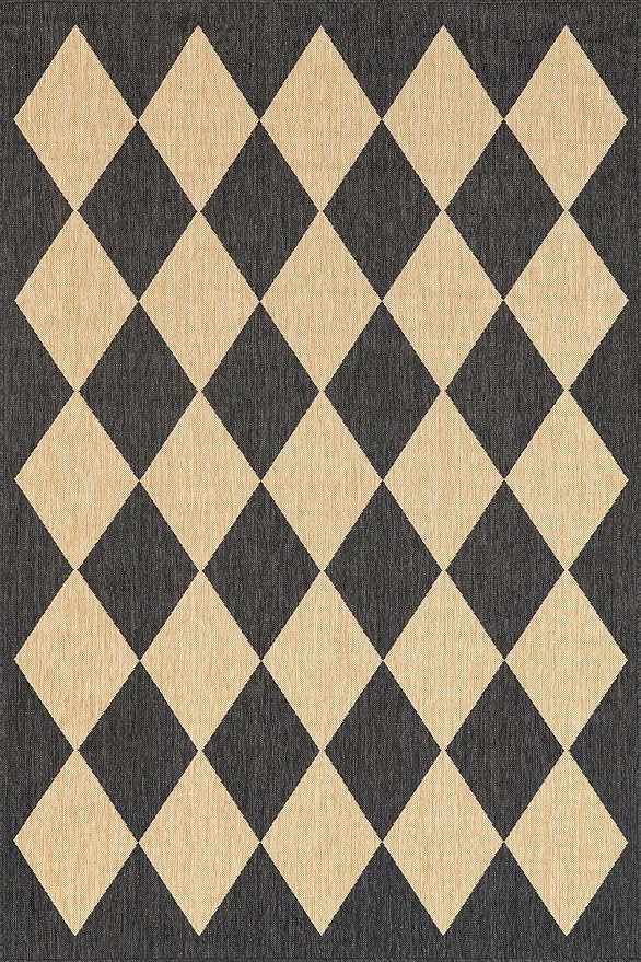 Nuloom Outdoor Performance Collection Sabina Dark Grey/Ivory, High Traffic - Image 3
