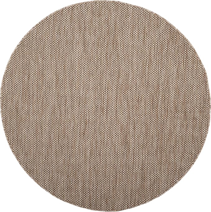 SAFAVIEH Courtyard Collection 4' Round Natural/Black CY8521 Indoor/ Outdoor - Image 2