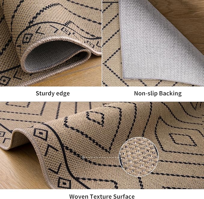 Tangsoo Easy Jute Rug 2x4 Rugs for Entryway, Machine Washable Outdoor Door Mat - Image 3