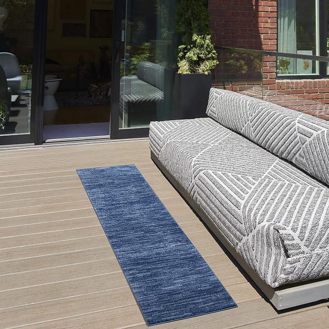 Nourison Home Nourison Essentials Navy Blue 2'2" x 7'6" Area Rug - Image 3