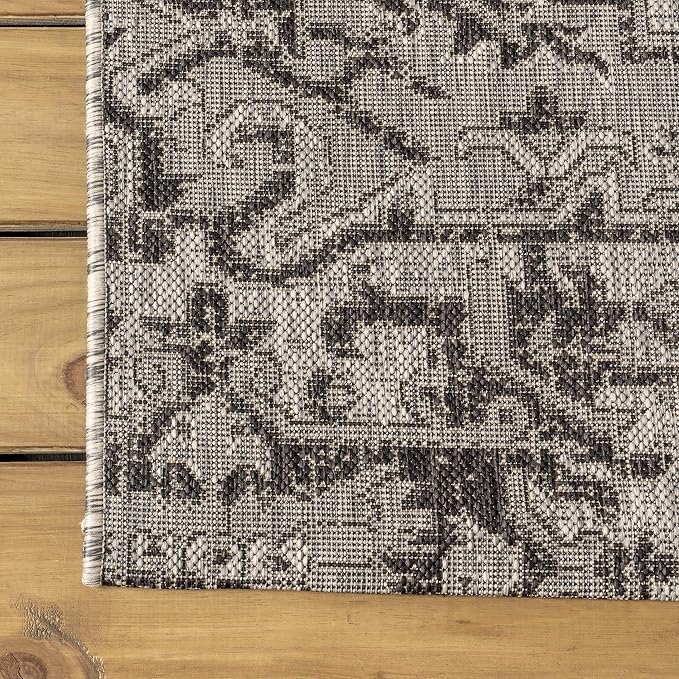 JONATHAN Y Boho Medallion Indoor Outdoor Runner Rug 2X10 Black/Gray, Estrella - Image 7
