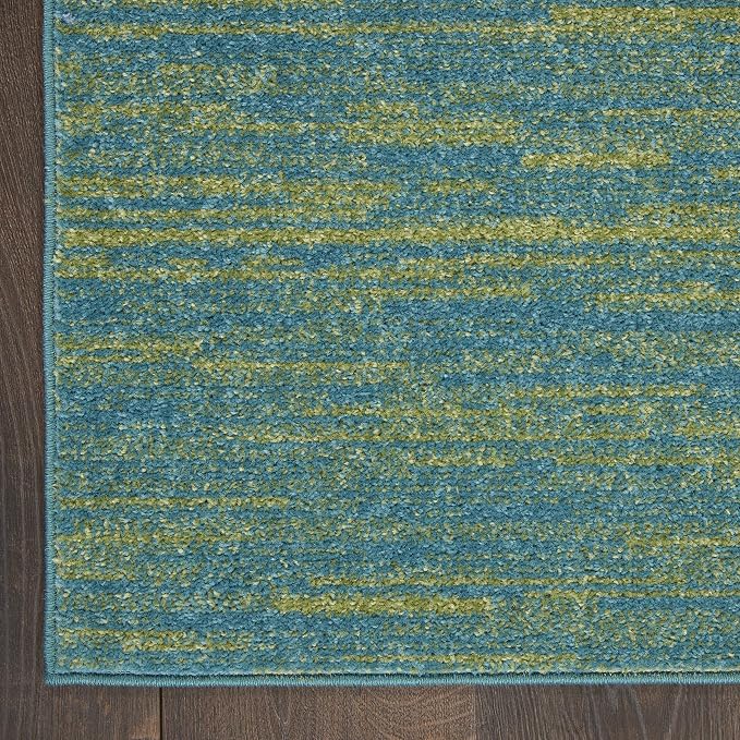 Nourison Home Nourison Essentials Blue Green 2'2" x 20' Area Rug - Image 6