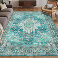 Washable Area Rug 4' x 6' Vintage Traditional Persian Mat by Unknown