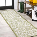 JONATHAN Y Vintage Filigree Indoor Outdoor Runner Rug 2X10 Green/Cream by JONATHANY