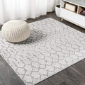 JONATHAN Y Boho Vintage Diamond Cream/Gray Square Area Rug 6X6 ft, Moroccan Hype by JONATHANY